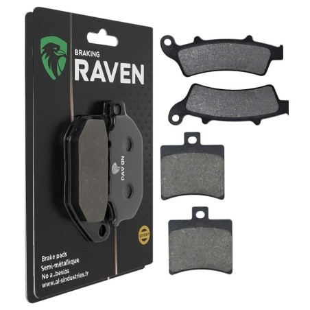 2 Kit plaquettes frein Malaguti Madison 400 K Avant et Arrière 193-150 - EBC FA324 et FA298 - Raven 103-228