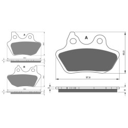 2 Kit plaquettes frein Harley-davidson Cvo Softail Fat Boy FLSTFSE2 Avant et Arrière 181-244 - EBC FA400 et FA434 - Raven 103-23