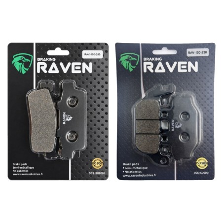 2 Kit plaquettes frein Sym Ni-Wolf 125 SB Avant et Arrière 286-230 - EBC FA427 et FA377 - Raven 103-236