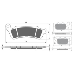 2 Kit plaquettes frein Honda CBR 250 R  Avant et Arrière 257-306 - EBC FA388 HH et FA496 - Raven 103-238