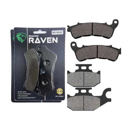 2 Kit plaquettes frein Suzuki Sixteen 150 UX  Avant et Arrière 257-373 - EBC FA388 HH et FA413 - Raven 103-240