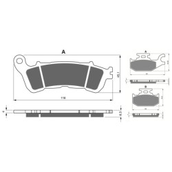 2 Kit plaquettes frein Suzuki Sixteen 150 UX  Avant et Arrière 257-373 - EBC FA388 HH et FA413 - Raven 103-240