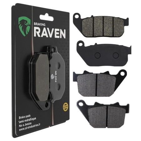 2 Kit plaquettes frein Harley-davidson Sportster 1200 Custom XL1200C Avant et Arrière 272-274 - EBC FA381 et FA387 - Raven 103-2