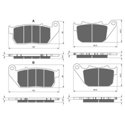 2 Kit plaquettes frein Harley-davidson Sportster 1200 Custom XL1200C Avant et Arrière 272-274 - EBC FA381 et FA387 - Raven 103-2