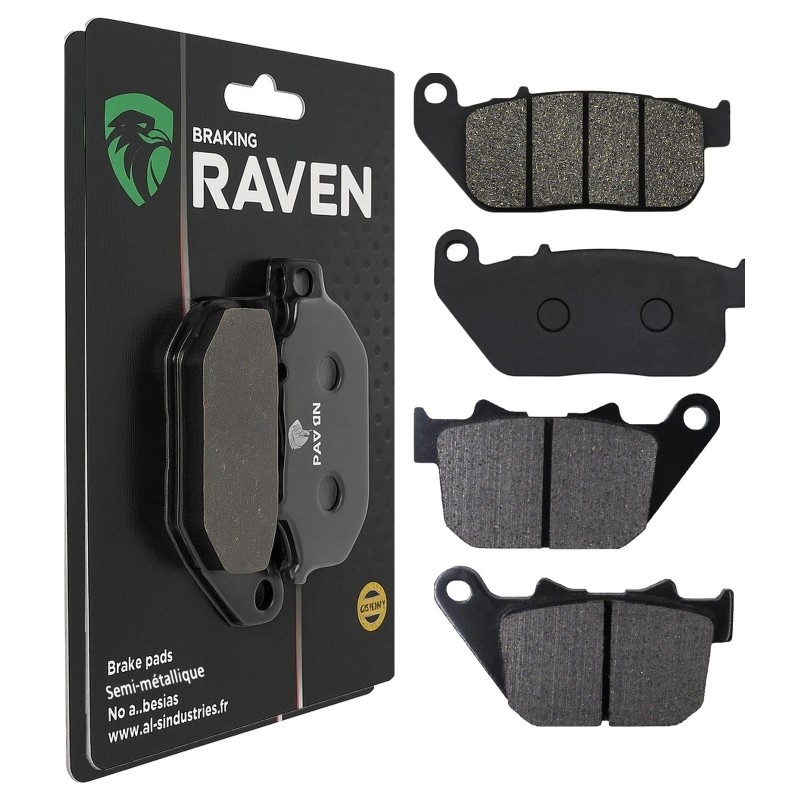 2 Kit plaquettes frein Harley-davidson Sportster XL 50 50th Anniversary Avant et Arrière 272-274 - EBC FA381 et FA387 - Raven 10