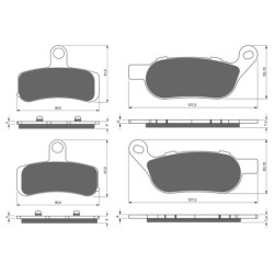 2 Kit plaquettes frein Harley-davidson Dyna Street Bob FXDBC Avant et Arrière 275-273 - EBC FA457HH et FA458HH - Raven 103-242
