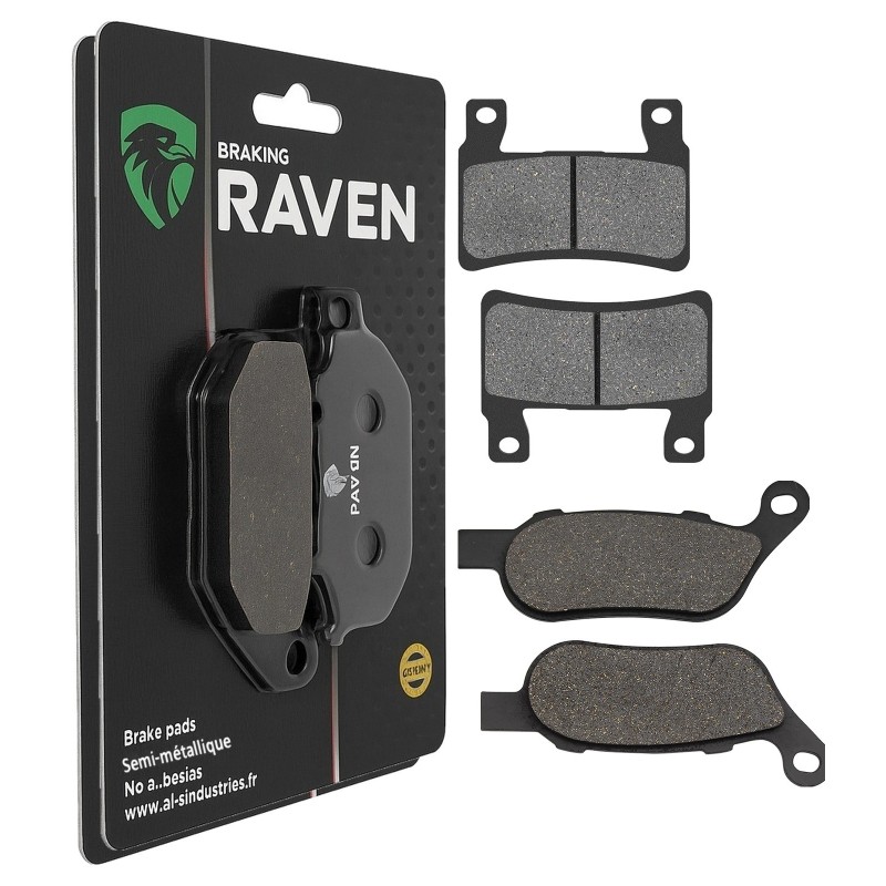 2 Kit plaquettes frein Harley-davidson Softail Slim S FLSS Avant et Arrière 279-273 - EBC FA296HH et FA458HH - Raven 103-243