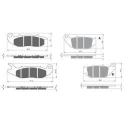 2 Kit plaquettes frein Honda CRF 250 M  Avant et Arrière 278-311 - EBC FA465 et FA629TT - Raven 103-246