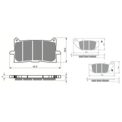 2 Kit plaquettes frein Honda CB 125 Neo Sport Cafe  Avant et Arrière 379-311 - EBC FA679HH et FA629TT - Raven 103-248