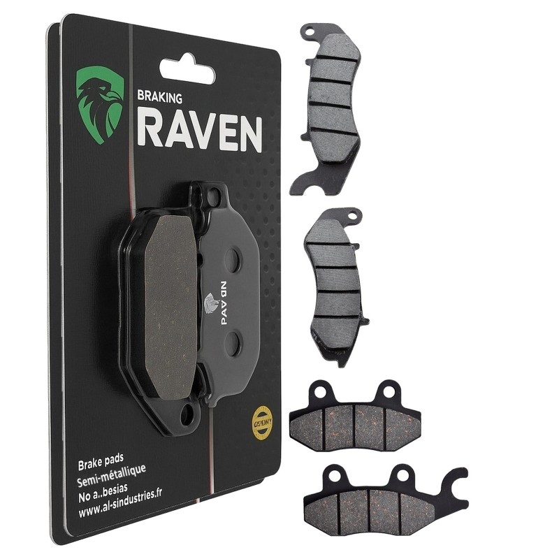 2 Kit plaquettes frein Generic Code 125  Avant et Arrière 394-332 - EBC FA747 et FA197 - Raven 103-250