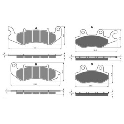 2 Kit plaquettes frein Generic Code 125  Avant et Arrière 394-332 - EBC FA747 et FA197 - Raven 103-250