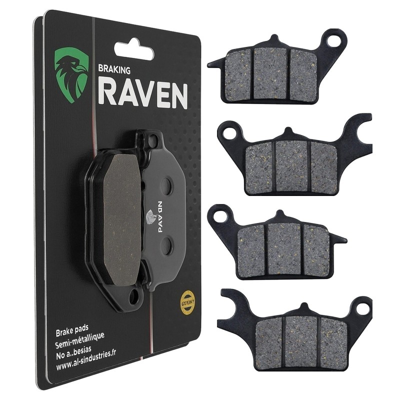 2 Kit plaquettes frein Yamaha Tricity 125 MW MWS Av Ga et Dr 357-358 - EBC FA655 et FA652 - Raven 103-251