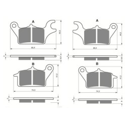 2 Kit plaquettes frein Yamaha Tricity 125 MW MWS Av Ga et Dr 357-358 - EBC FA655 et FA652 - Raven 103-251