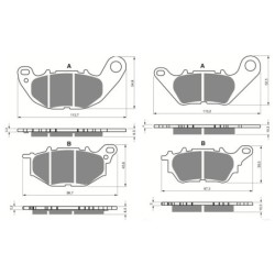 2 Kit plaquettes frein Yamaha X-Max 125  Avant et Arrière 369-370 - EBC FA663 et FA662 - Raven 103-252