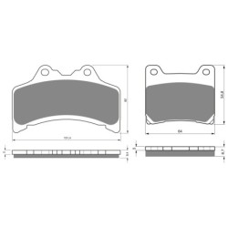 2 Kit plaquettes frein Yamaha GTS 1000  Avant et Arrière Nc -  - Raven 103-255