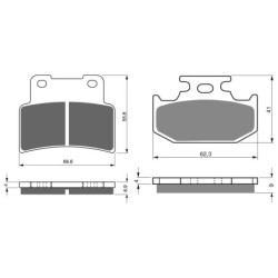 2 Kit plaquettes frein Yamaha MT-125  Avant et Arrière Nc -  - Raven 103-257