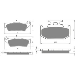 2 Kit plaquettes frein Yamaha TT 600E  Avant et Arrière Nc -  - Raven 103-260