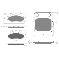2 Kit plaquettes frein Yamaha YZ 125  Avant et Arrière Nc -  - Raven 103-274