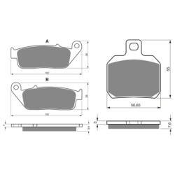 2 Kit plaquettes frein Yamaha Cityliner 125  Avant et Arrière Nc -  - Raven 103-276