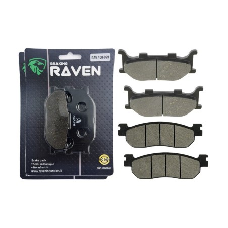 2 Kit plaquettes frein Yamaha Skyliner 250  Avant et Arrière Nc -  - Raven 103-278