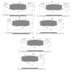 2 Kit plaquettes frein Kawasaki KZ 1000 Police  Av G, Av D et Ar 104-124X2 - EBC FA702 et FA701 - Raven 104-001