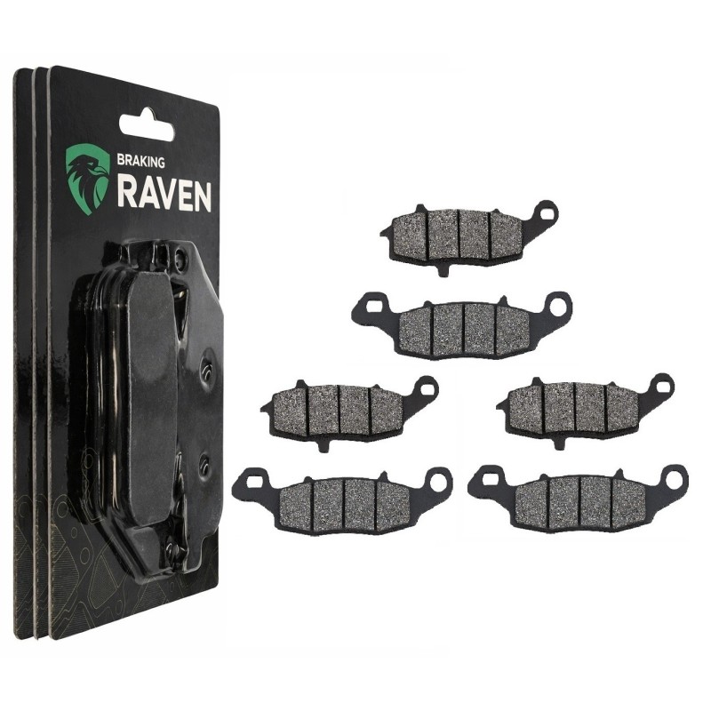 3 Kit plaquettes frein Kawasaki Vulcan 1700 Classic  Av G, Av D et Ar 104-124X2 -  - Raven 104-001