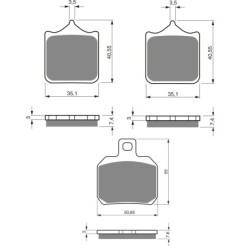 2 Kit plaquettes frein Benelli Cue 765  Av G, Av D et Ar 152-177X2 -  - Raven 104-004
