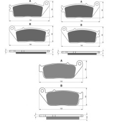 3 Kit plaquettes frein Bmw C 600 Sport  Av G, Av D et Ar 014-022X2 -  - Raven 104-008