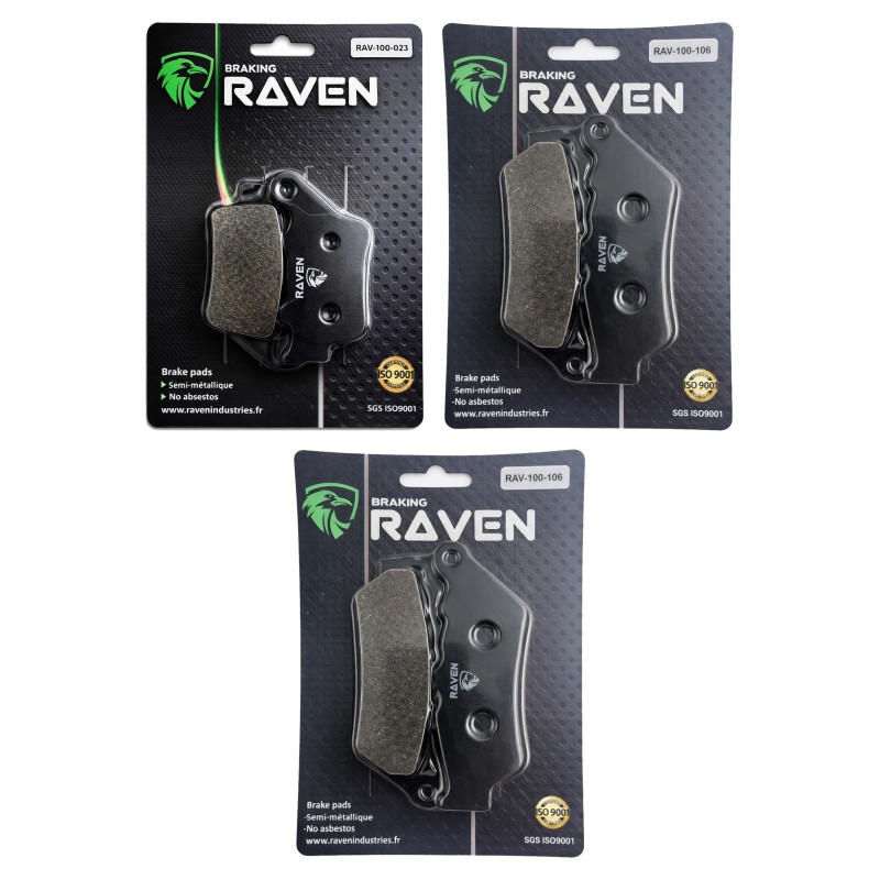 2 Kit plaquettes frein Bmw F 800 GS Adventure  Av G, Av D et Ar 023-106X2 -  - Raven 104-009