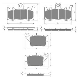 2 Kit plaquettes frein Bmw F 900 XR  Av G, Av D et Ar 023-328X2 -  - Raven 104-010