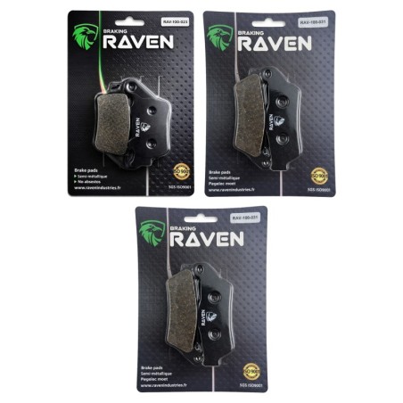 3 Kit plaquettes frein Yamaha XTZ 700 Tenere  Av G, Av D et Ar 023-031X2 -  - Raven 104-011