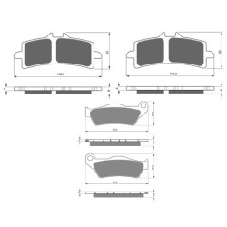 2 Kit plaquettes frein Bmw HP2 1200 Sport  Av G, Av D et Ar 292-258X2 -  - Raven 104-013