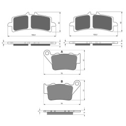 3 Kit plaquettes frein Triumph Street Triple 765 R RS Av G, Av D et Ar 023-258X2 -  - Raven 104-014