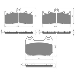 2 Kit plaquettes frein Bmw R 1200 CL  Av G, Av D et Ar 195-194X2 -  - Raven 104-015