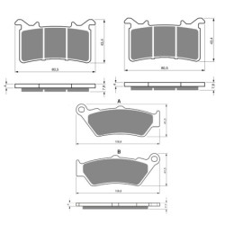 2 Kit plaquettes frein Bmw M 1000 XR  Av G, Av D et Ar 106-415X2 -  - Raven 104-022