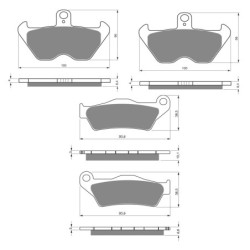 2 Kit plaquettes frein Bmw R 850 C  Av G, Av D et Ar 292-117X2 -  - Raven 104-023