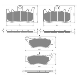 2 Kit plaquettes frein Bmw R 1200 GS Adventure  Av G, Av D et Ar 106-328X2 -  - Raven 104-025