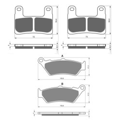 2 Kit plaquettes frein Bmw R 1250 GS Adventure  Av G, Av D et Ar 106-397X2 -  - Raven 104-027