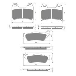 2 Kit plaquettes frein Bmw R Nine T Scrambler  Av G, Av D et Ar 292-141X2 -  - Raven 104-029