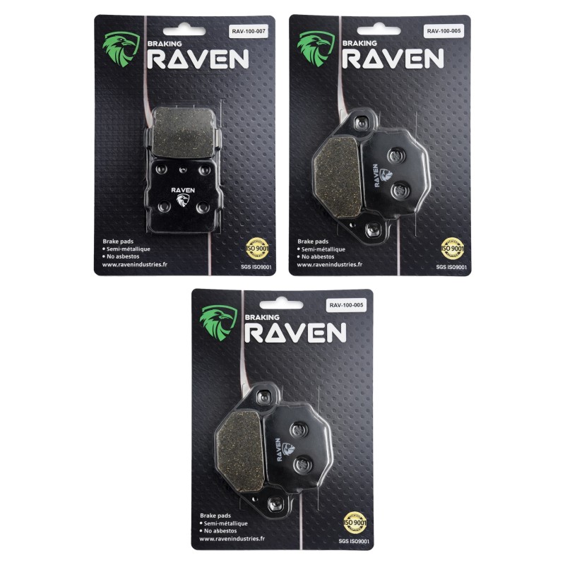 2 Kit plaquettes frein Kawasaki KFX 300  Av G, Av D et Ar 007-005X2 -  - Raven 104-032