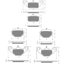 2 Kit plaquettes frein Kawasaki GPZ 400  Av G, Av D et Ar 037-005X2 -  - Raven 104-033