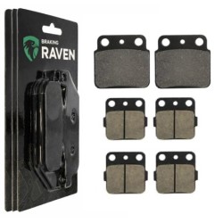 3 Kit plaquettes frein Suzuki LT-Z 400 QuadSport  Av G, Av D et Ar 092-007X2 - EBC FA137 et FA84 - Raven 104-034