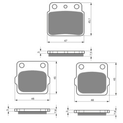 3 Kit plaquettes frein Suzuki LT-Z 400 QuadSport  Av G, Av D et Ar 092-007X2 - EBC FA137 et FA84 - Raven 104-034