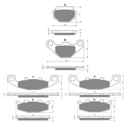 2 Kit plaquettes frein Kawasaki GPZ 500S Serie D  Av G, Av D et Ar 005-013X2 -  - Raven 104-035