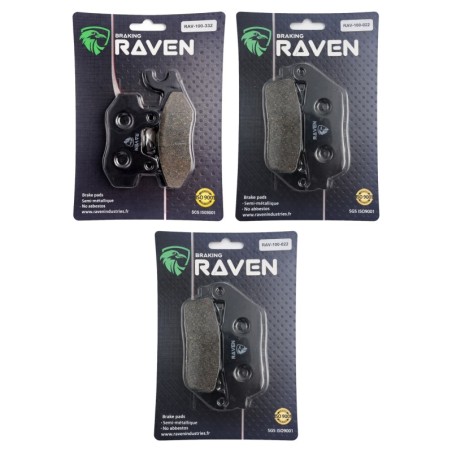 2 Kit plaquettes frein Kawasaki Versys-X 300  Av G, Av D et Ar 332-022X2 -  - Raven 104-042