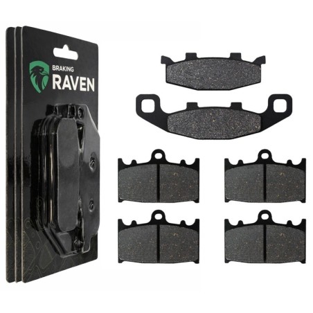 3 Kit plaquettes frein Kawasaki ZZR 500  Av G, Av D et Ar 013-032X2 -  - Raven 104-043