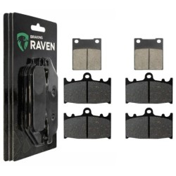3 Kit plaquettes frein Kawasaki ZZR 1200  Av G, Av D et Ar 016-032X2 -  - Raven 104-044
