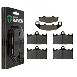 3 Kit plaquettes frein Kawasaki KR-1S 250  Av G, Av D et Ar 044-032X2 -  - Raven 104-046