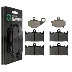 3 Kit plaquettes frein Kawasaki ZZR 550  Av G, Av D et Ar 093-032X2 -  - Raven 104-047