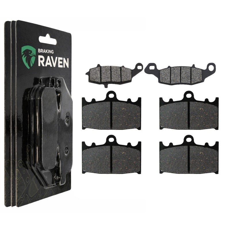 3 Kit plaquettes frein Kawasaki Vulcan 1700 Classic  Av G, Av D et Ar 124-032X2 -  - Raven 104-048